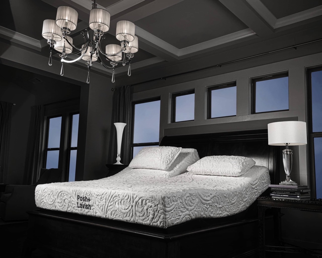 Posh+Lavish split head mattress on an adjustable base